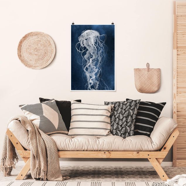 Poster acquerello Danza delle meduse I