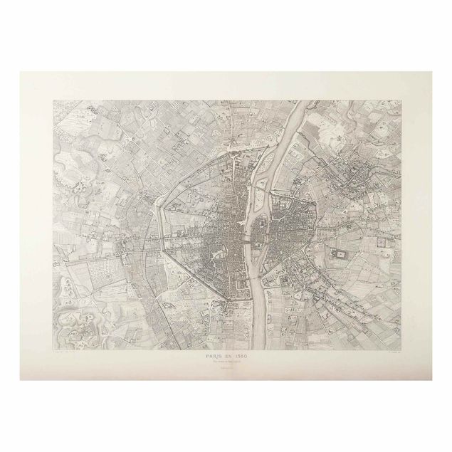 Stampa su alluminio - Mappa vintage Paris