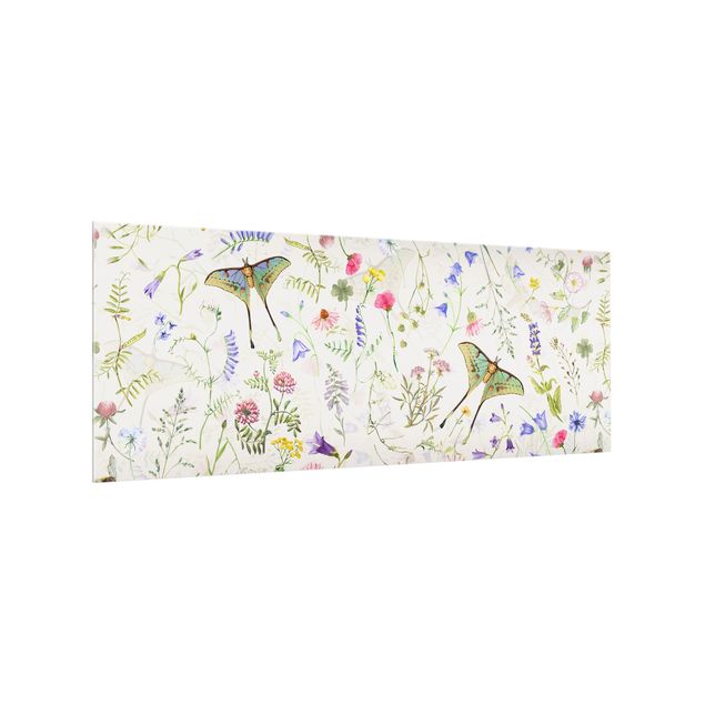 Paraschizzi - Farfalle con fiori su sfondo crema