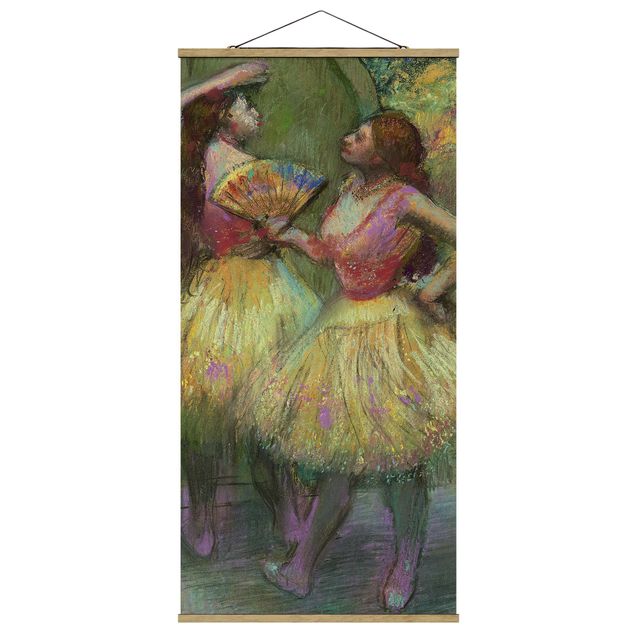 Quadro su tessuto con stecche per poster - Edgar Degas - Due danzatori - Verticale 2:1