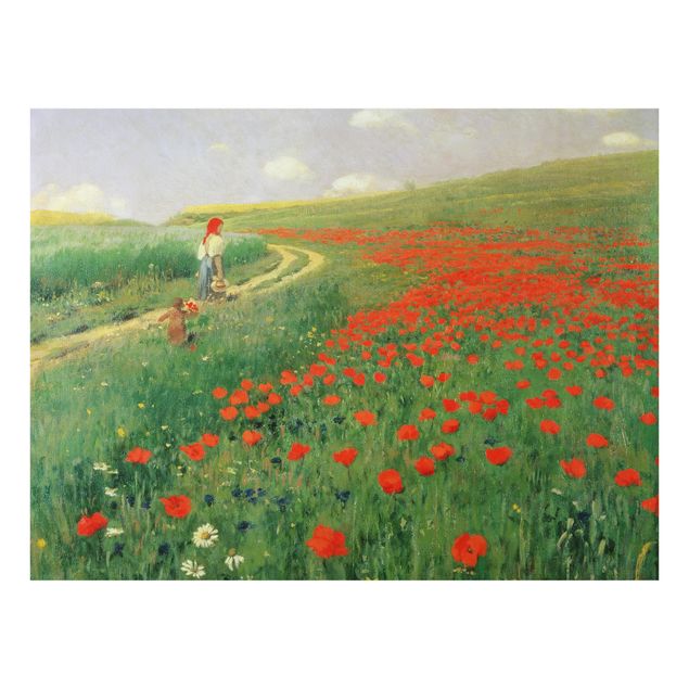 Paraschizzi in vetro - Pál Szinyei-Merse - Summer Landscape With A Blossoming Poppy