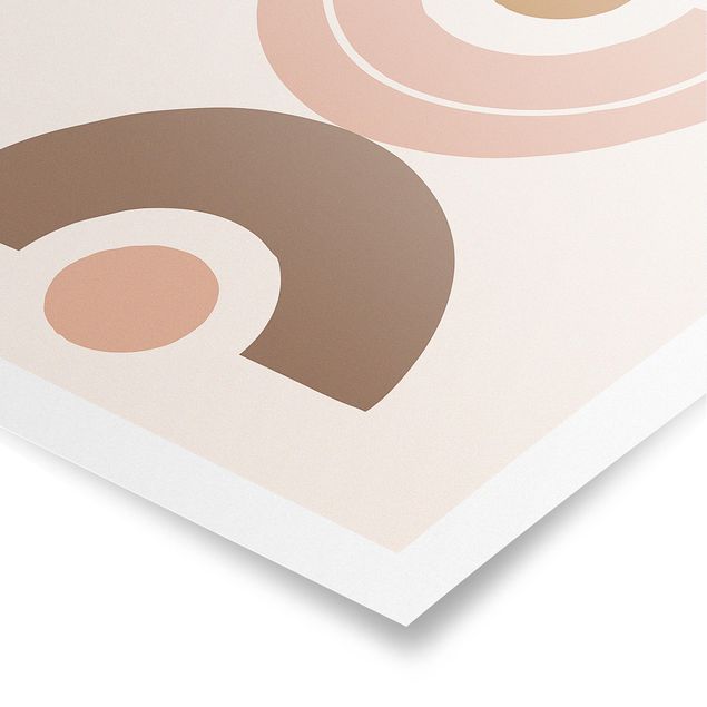 Poster - Line Art astratta pastello Forme - Quadrato 1:1