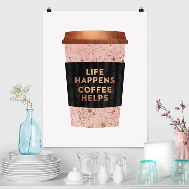 Poster - Life Happens caffè aiuta oro - Verticale 4:3