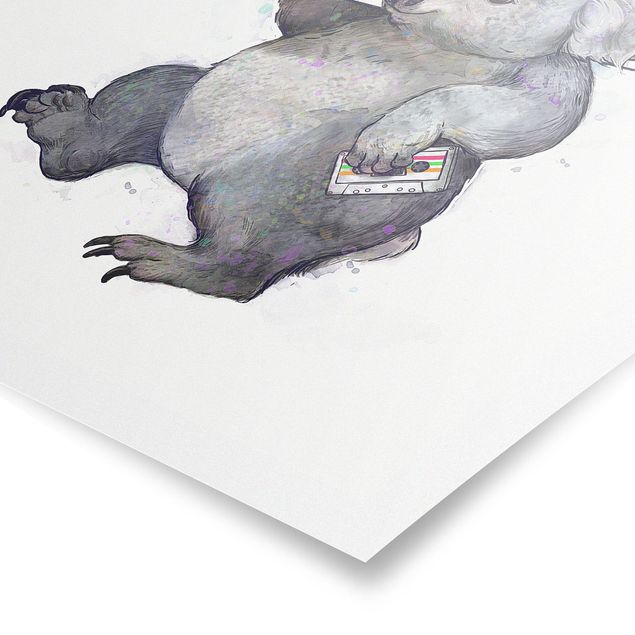Poster - Illustrazione Koala Con Radio pittura - Verticale 4:3