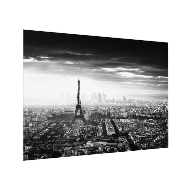 Paraschizzi in vetro - The Eiffel Tower From Above In Black And White