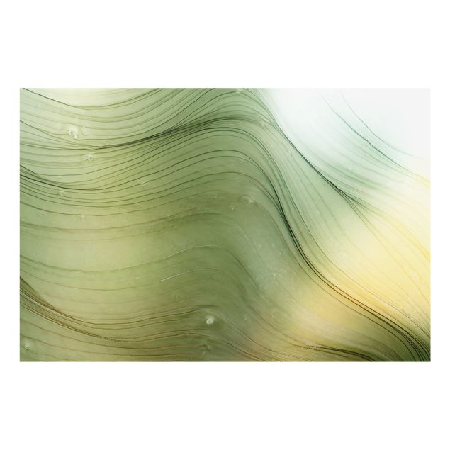 Paraschizzi in vetro - Mélange di verde con giallo miele - Formato orizzontale 3:2