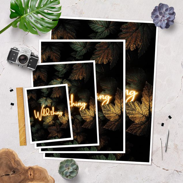 Poster - Wild Thing Golden Leaves - Verticale 4:3