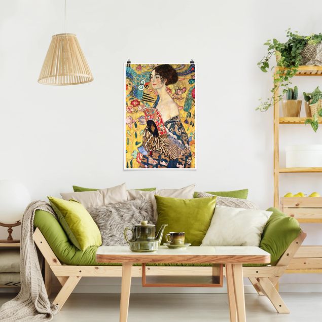 Poster - Gustav Klimt - Donna con ventaglio - Verticale 3:2