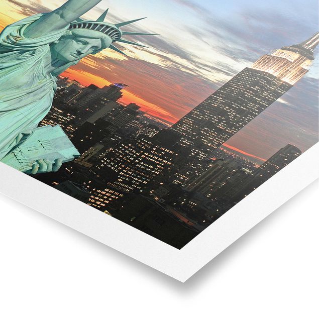 Poster - New York At Night - Quadrato 1:1