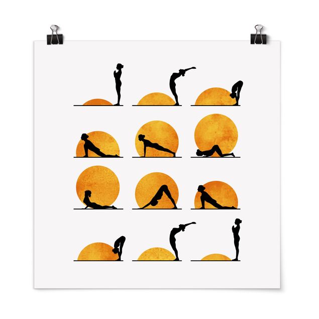 Poster - Yoga - il saluto del sole - Quadrato 1:1