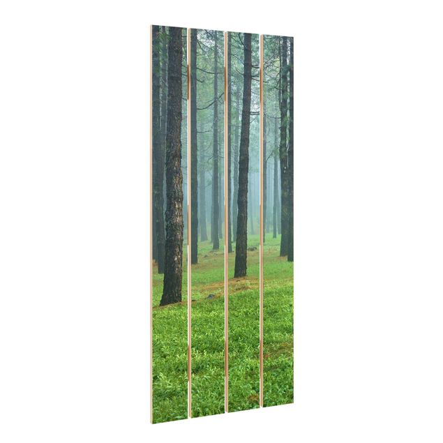 Stampa su legno - Deep Forest con alberi di pino a La Palma - Verticale 5:2