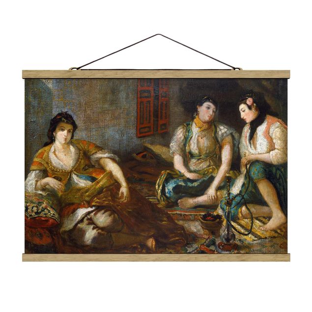 Foto su tessuto da parete con bastone - Eugène Delacroix - Tre donne arabe - Orizzontale 2:3