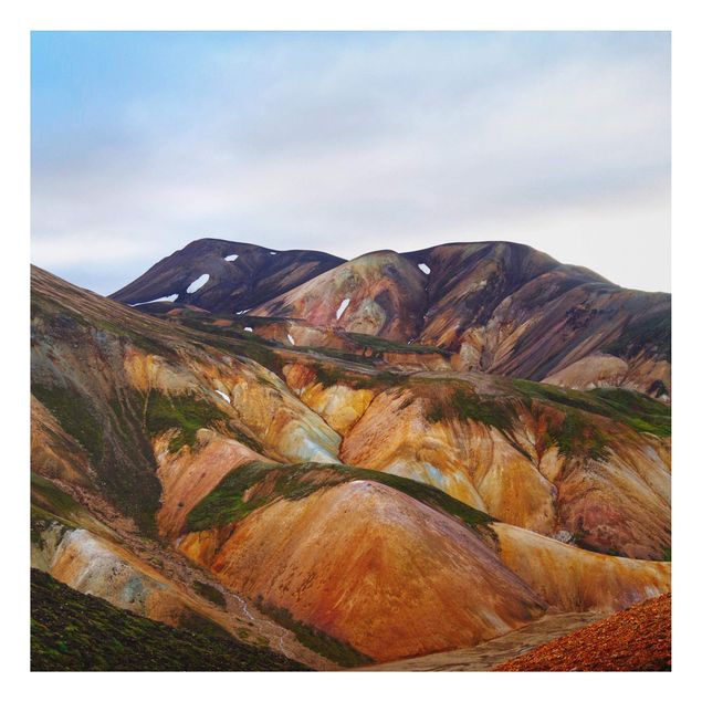Stampa su alluminio - Montagne colorate in Islanda