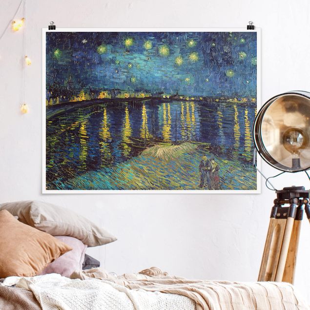 Poster di Vincent van Gogh Vincent Van Gogh - Notte stellata sul Rodano