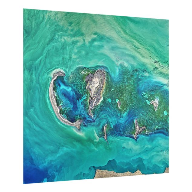 Paraschizzi in vetro - Foto NASA mar Caspio - Quadrato 1:1