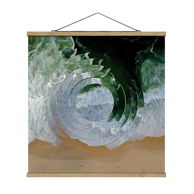 Quadro su tessuto con stecche per poster - Geometria Meets Beach - Quadrato 1:1