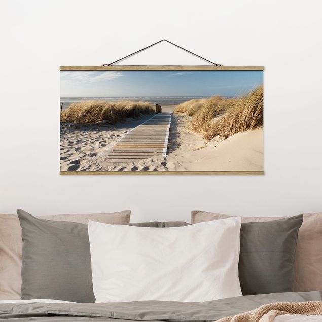 Foto su tessuto da parete con bastone - Spiaggia del Mar Baltico - Orizzontale 1:2