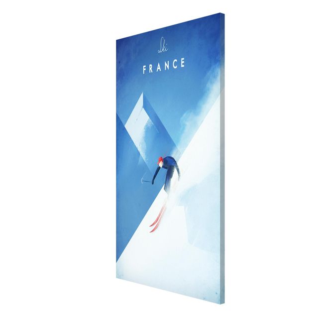 Lavagna magnetica - Viaggi Poster - Sciare in Francia - Formato verticale 4:3