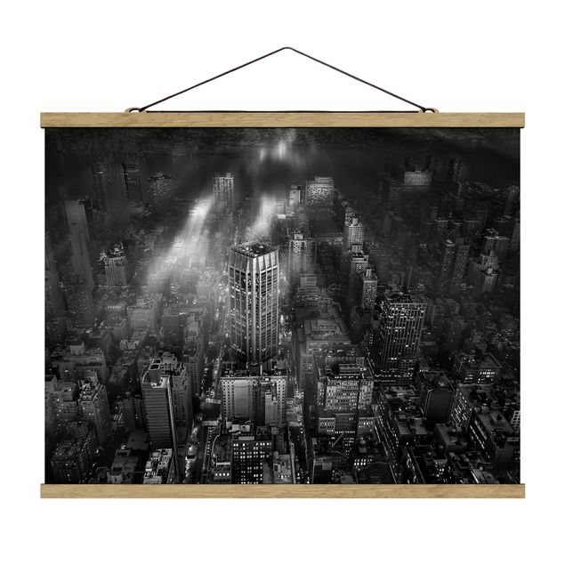 Foto su tessuto da parete con bastone - Luce del sole su New York - Orizzontale 3:4
