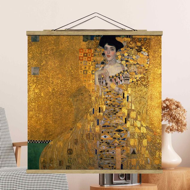 Quadro su tessuto con stecche per poster - Gustav Klimt - Ritratto di Adele Bloch-Bauer I - Quadrato 1:1
