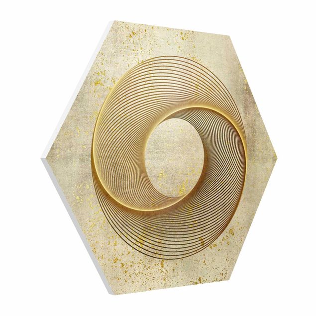 Esagono in forex - Line Art cerchio d'oro a spirale