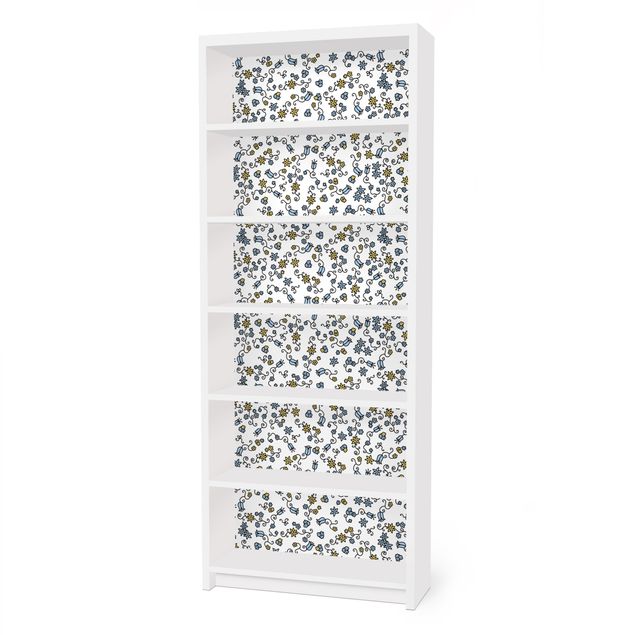 Carta adesiva per mobili IKEA - Billy Libreria - Mille fleurs flower pattern
