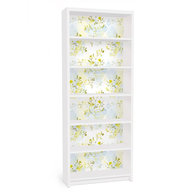 Carta adesiva per mobili IKEA - Billy Libreria - Oasis floral pattern