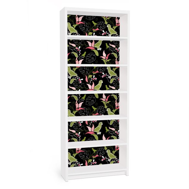 Carta adesiva per mobili IKEA - Billy Libreria - Parrot Ornament