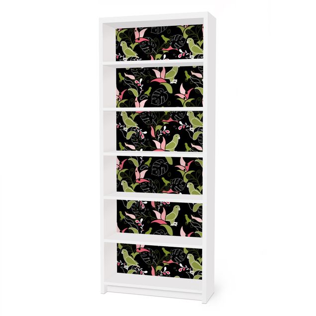 Carta adesiva per mobili IKEA - Billy Libreria - Parrot Ornament