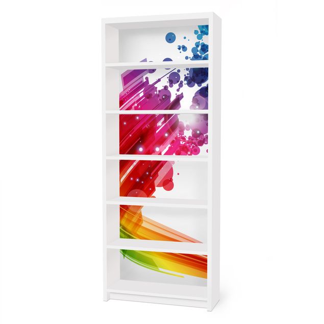 Carta adesiva per mobili IKEA - Billy Libreria - Rainbow Wave and Bubbles