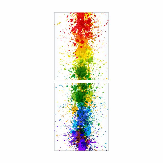 Carta adesiva per mobili IKEA - Billy Libreria - Rainbow splatter