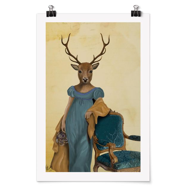 Poster - Ritratto di animali - cervi Lady - Verticale 3:2