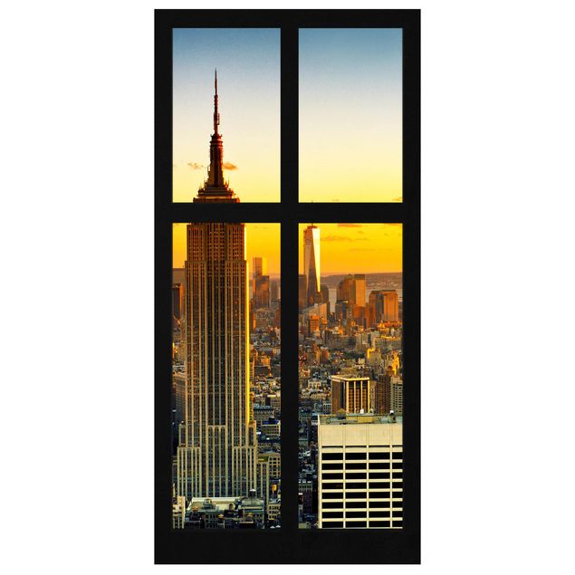 Tenda a pannello - Window View Manhattan Skyline sunset 250x120cm