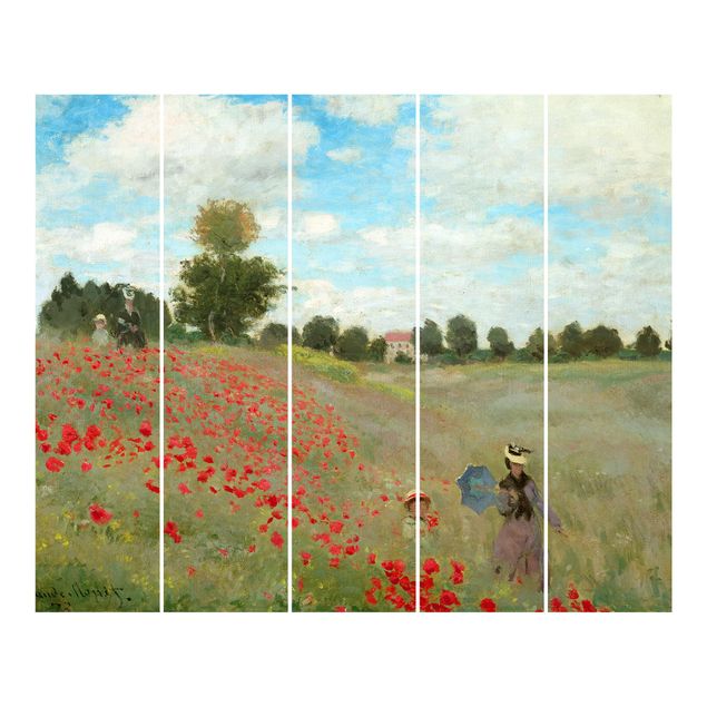 tende a pannello con binario Claude Monet - Campo di papaveri vicino ad Argenteuil