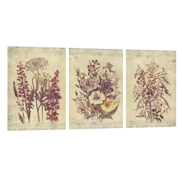 Stampa su tela - Vintage Flower Trio - Verticale 3:2