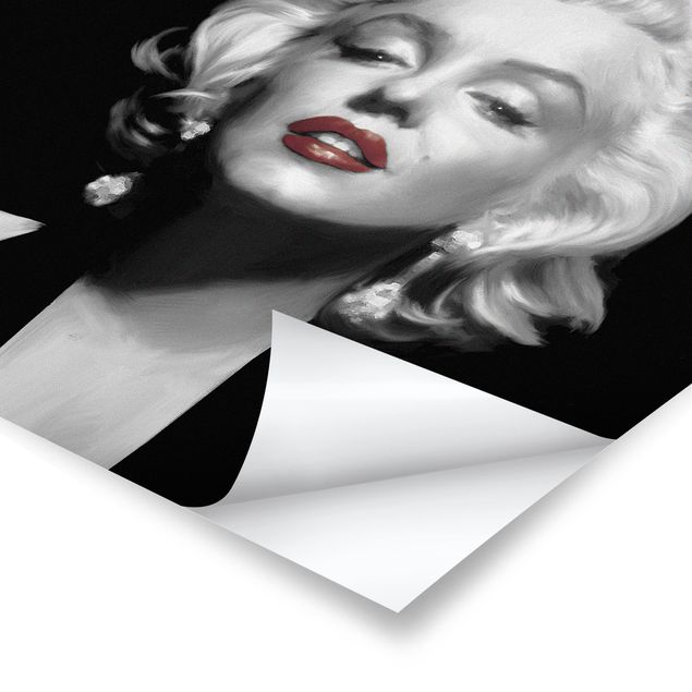 Poster - Labbra Marilyn Con Red - Quadrato 1:1