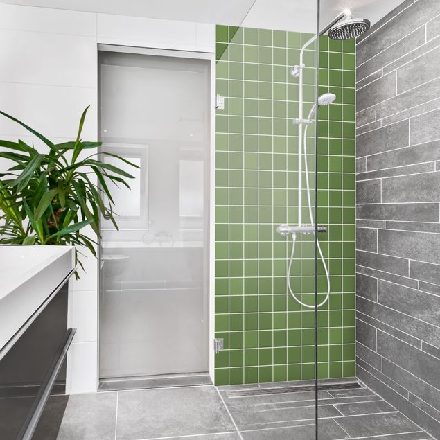 Rivestimenti per doccia tinta unita Piastrelle mosaico - Verde