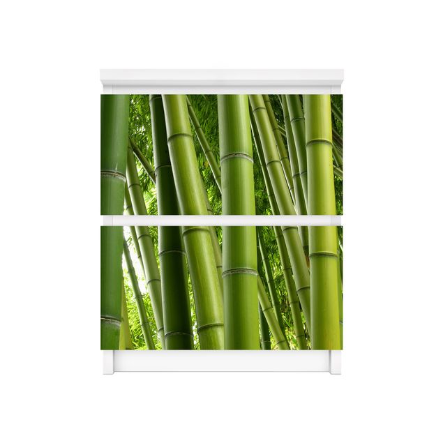 Carta adesiva per mobili IKEA - Malm Cassettiera 2xCassetti - Bamboo Trees No.1