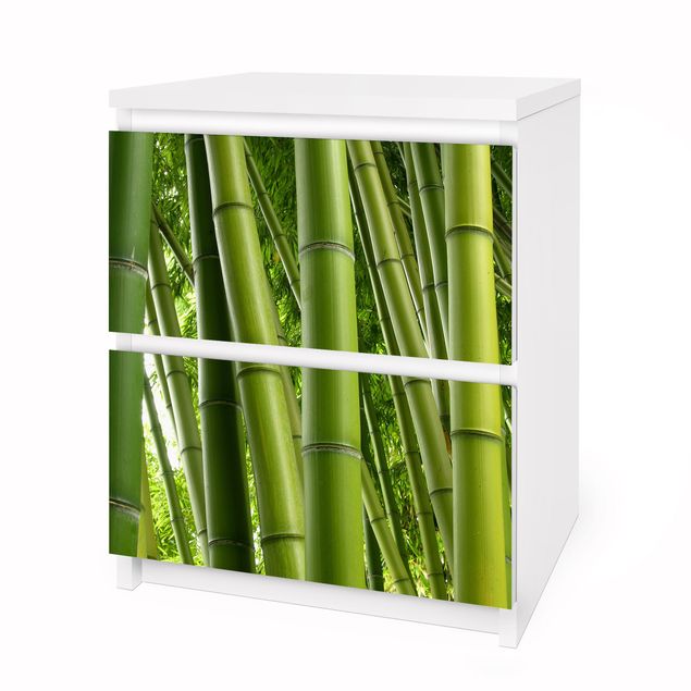 Carta adesiva per mobili IKEA - Malm Cassettiera 2xCassetti - Bamboo Trees No.1