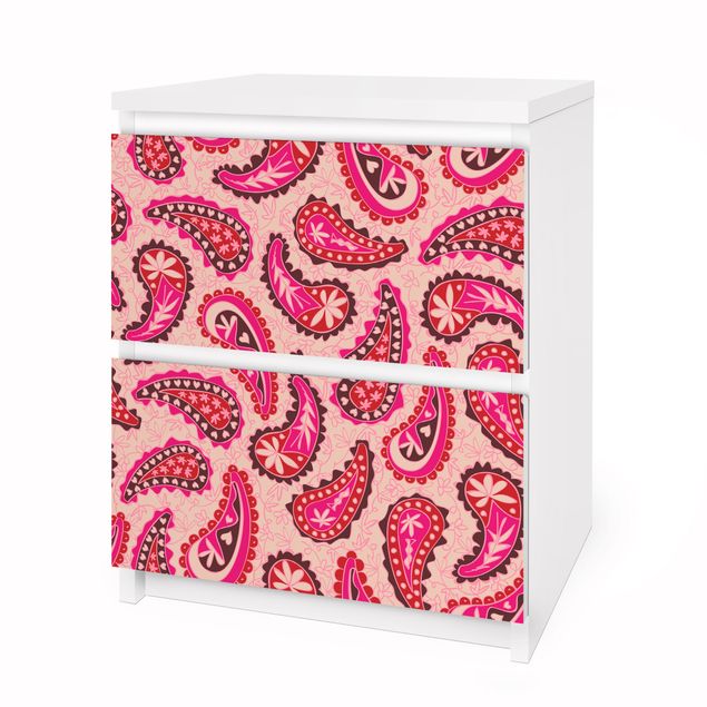 Carta adesiva per mobili IKEA - Malm Cassettiera 2xCassetti - Happy Paisley Design