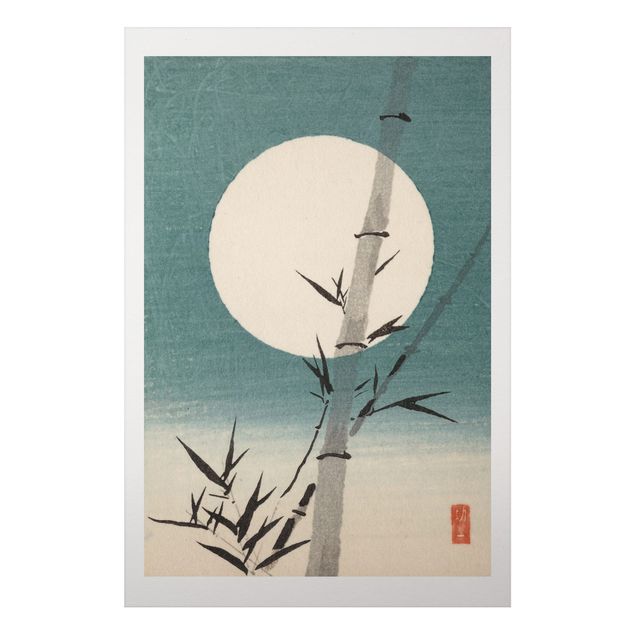 Stampa su alluminio spazzolato - Giapponese Disegno Bambù E Luna - Verticale 3:2