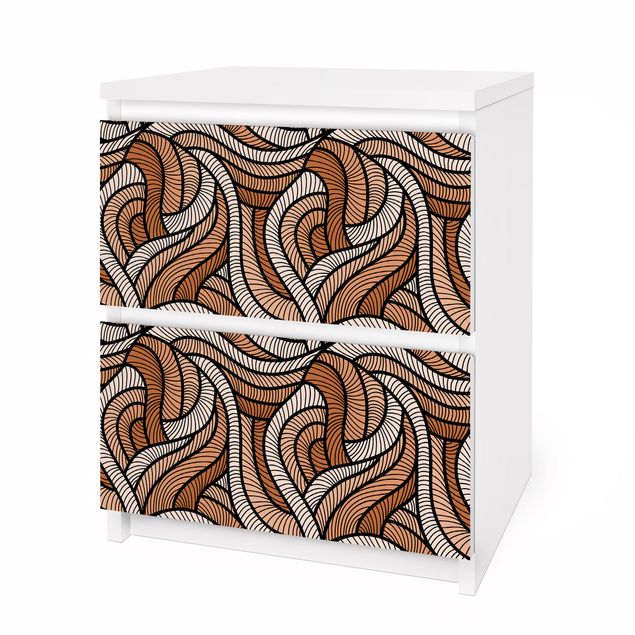 Carta adesiva per mobili IKEA - Malm Cassettiera 2xCassetti - Woodcut in brown