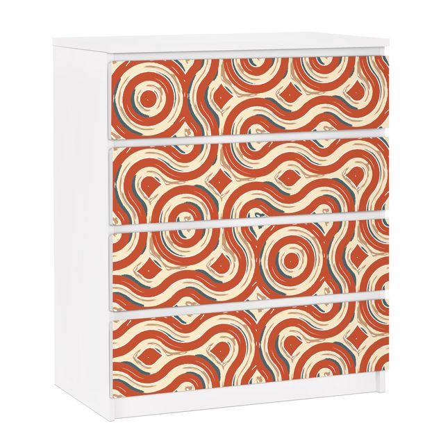 Carta adesiva per mobili IKEA - Malm Cassettiera 4xCassetti - Abstract ethnic texture