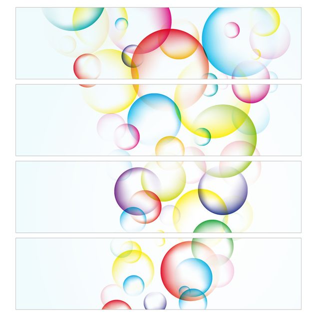 Carta adesiva per mobili IKEA - Malm Cassettiera 4xCassetti - Rainbow Bubbles