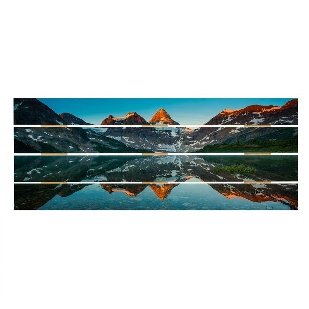 Stampa su legno - Montagna Paesaggio al lago Magog in Canada - Orizzontale 2:5