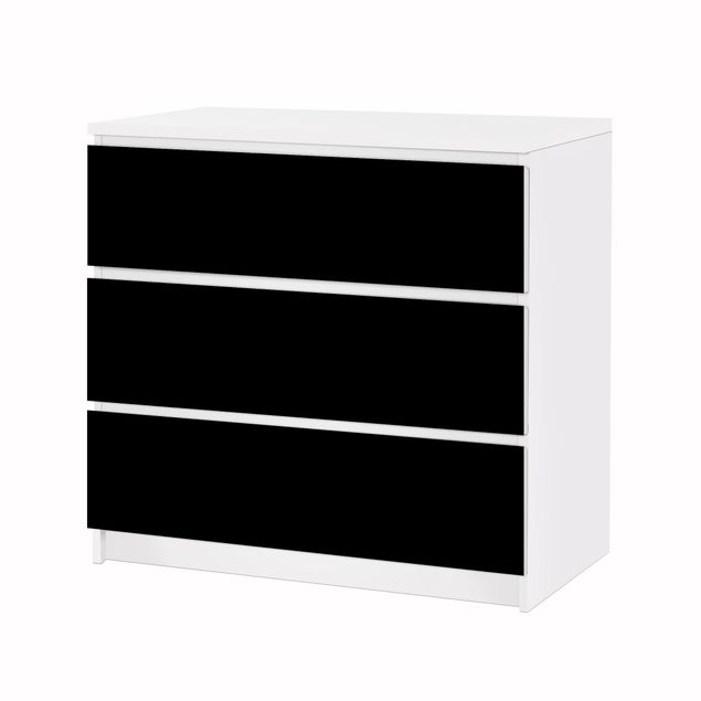Carta adesiva per mobili IKEA - Malm Cassettiera 3xCassetti - Colour Black