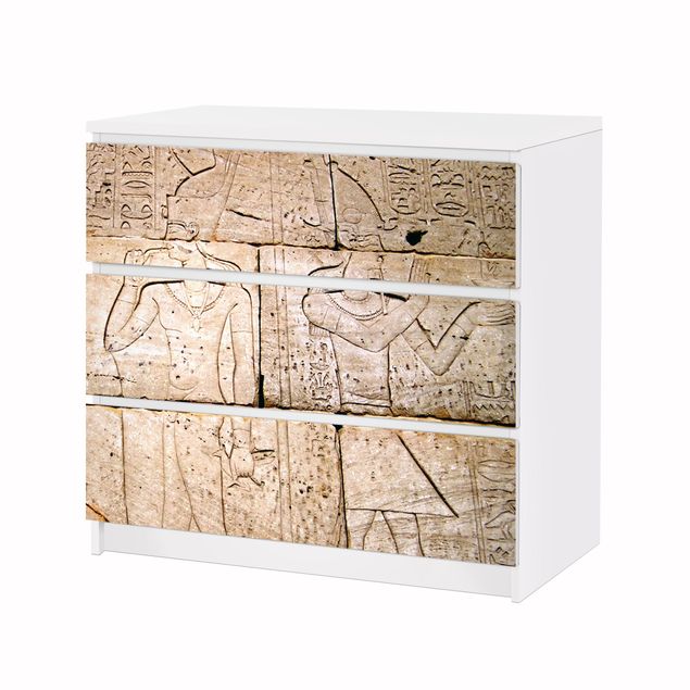 Carta adesiva per mobili IKEA - Malm Cassettiera 3xCassetti Egypt Relief su