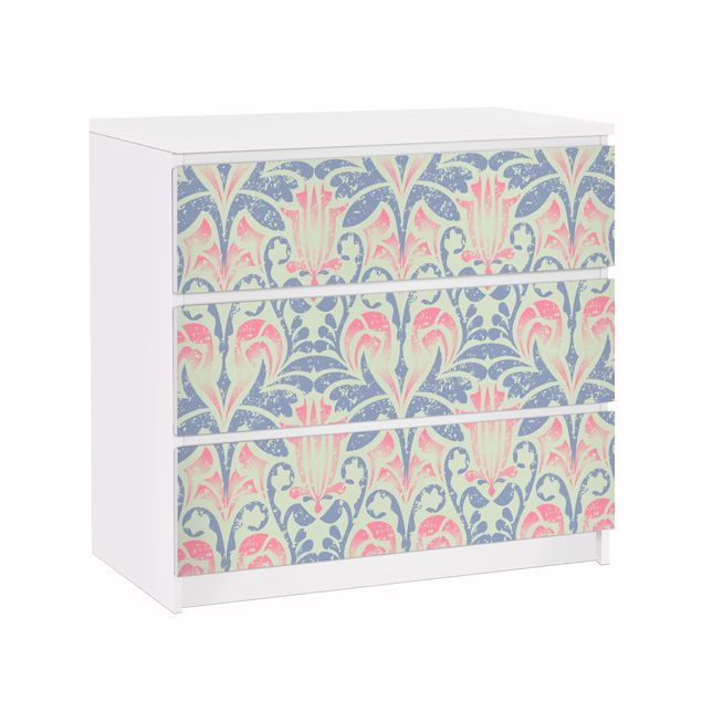 Carta adesiva per mobili IKEA - Malm Cassettiera 3xCassetti - Linen damask ornament