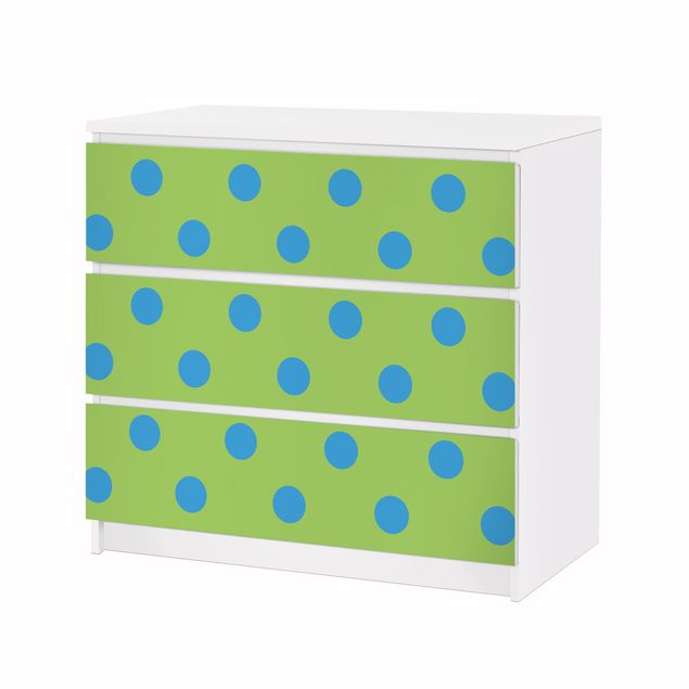 Carta adesiva per mobili IKEA - Malm Cassettiera 3xCassetti - No.DS92 Dot Design Girly Green
