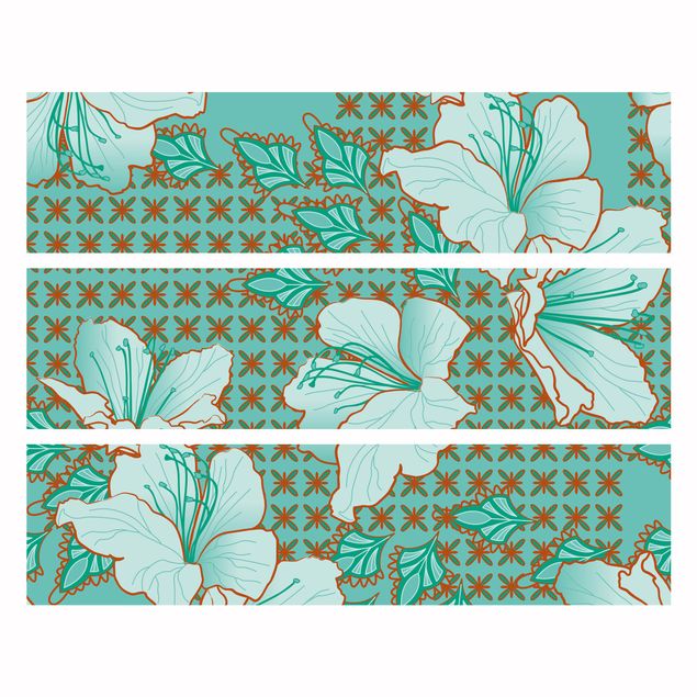 Carta adesiva per mobili IKEA - Malm Cassettiera 3xCassetti - Oriental floral pattern
